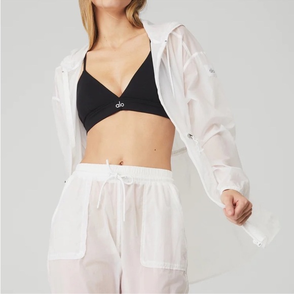 Alo Yoga Cloud Nine Sheer Jacket White Medium